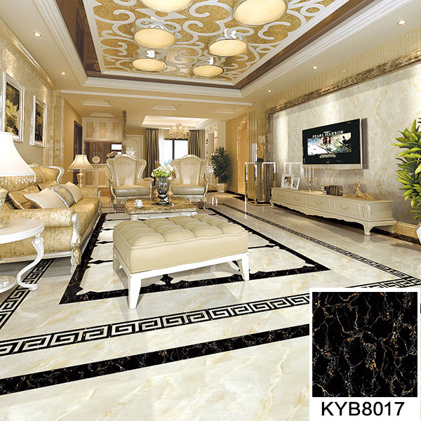 20160302133345629 02网信快3大理石瓷砖:黑金花KYB8017地面铺贴成效图