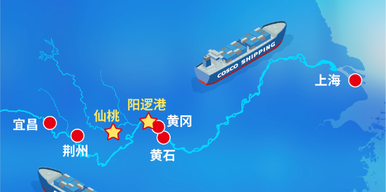 阳逻港至仙桃港集装箱水运新通路开明